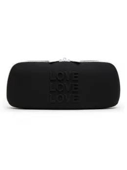 Happy Rabbit LOVE Storage Zip Bag Medium Black - Secure Silicone Case