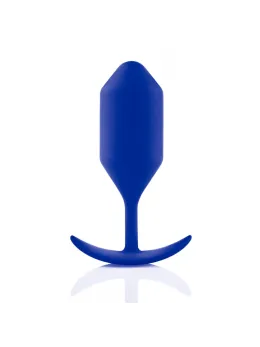 b-Vibe Snug Plug 4 Navy - Weighted Silicone Intimate Device, Large Size