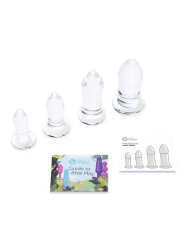 b-Vibe Glass Dilators Set 4-Piece - Borosilicate, Tapered, Multi-Size