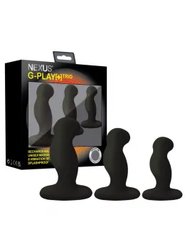 Nexus G-Play Trio Plus Black - 3-Piece Rechargeable Silicone Set