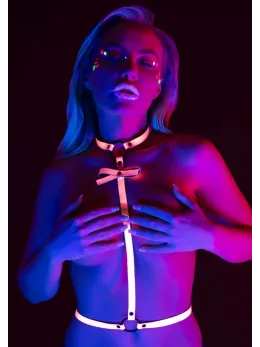 TABOOM Glow In The Dark Seductive Harness With Bow Adjustable Straps