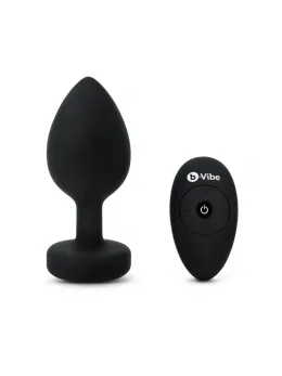 b-Vibe Vibrating Jewel Plug XXL Black - 15 Modes, USB Rechargeable, 12.2 cm