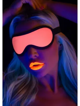 Glow in the Dark светеща превръзка за очи от еко кожа, регулируема