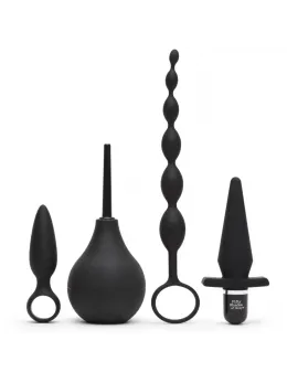Fifty Shades of Grey Pleasure Overload 4-Piece Silicone Black Anal Kit