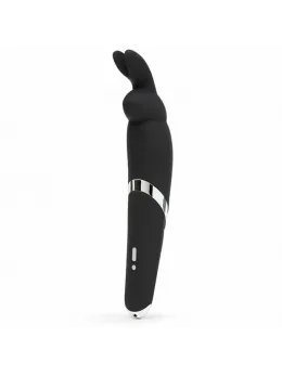 Happy Rabbit Wand Black - Silicone Massager, 10 Modes, Waterproof