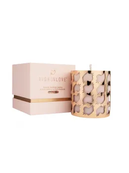 HighOnLove Massage Candle Rose Bud Scent 250ml with Cannabis Seed Oil