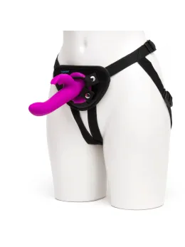 Happy Rabbit Vibrating Strap-On Harness Kit Purple Silicone 15 Modes