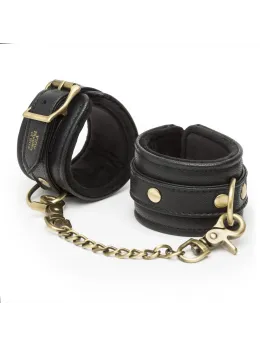 Fifty Shades of Grey Bound to You Wrist Cuffs - Padded Faux Leather, Gold Accents