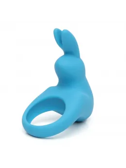 Happy Rabbit Rechargeable Blue Vibrating Ring with Dual Stimulating Ears