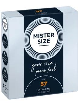 Mister Size 57 mm Condoms 3-Pack - Anatomical Fit, Premium Latex