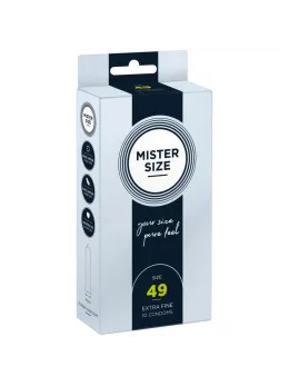 Mister Size 49 mm Condoms 10-Pack - Tailored Fit, Ultra-Thin Latex