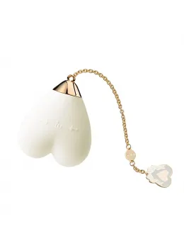 ZALO Baby Heart Vanilla White App-Controlled Massager, 18K Gold Accent