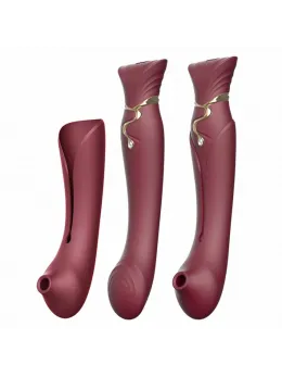 ZALO Queen Set Wine Red - PulseWave Technology & Bluetooth App Control