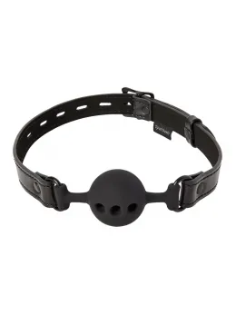 Sportsheets Saffron Adjustable Breathable Ball Gag Red PU Leather