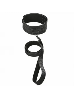 Sportsheets Sincerely Locking Lace Collar & Leash - Adjustable Black Design