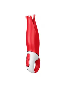 Satisfyer Power Flower Rechargeable Stimulation Device Red Silicone