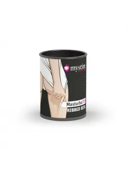 Mystim MasturbaTIN Ribbed Rita - Intimate Compact Device, White, 12 cm