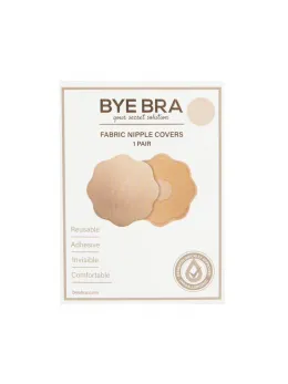 Bye Bra Fabric Nipple Covers Nude - Discreet Flower-Shaped 1 Pair