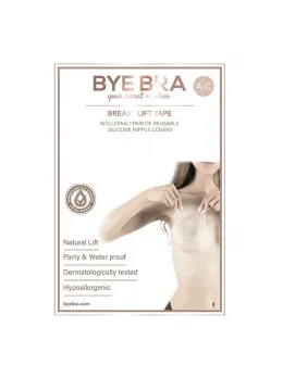 Bye Bra Breast Lift Tape & Silicone Covers A-C Nude 4 Pairs
