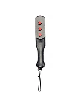 Sportsheets S&M Heart Paddle Vegan Leather, 32cm, Black-Red
