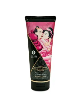 Shunga Massage Cream Raspberry 200ml - Silky Edible Body Care