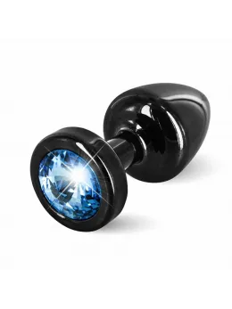 Diogol Anni Round Intimate Plug Black & Blue 25 mm Aluminum