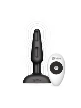 b-Vibe Trio Plug Black - Medium Size Intimate System, 3 Motors, Remote