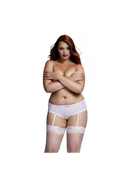 Baci Rose Boyshort Briefs White XL with Detachable Straps
