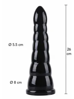 HIDDEN DESIRE Extreme Anal Cone 26 cm XXL PVC Black Wide Base