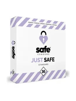 Safe Just Safe Latex Protection 36-Pack, Anatomical Fit, 56 mm