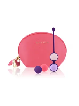 Rianne S Essentials Pelvic Training Balls Set Coral Rose 4 Weights 3cm
