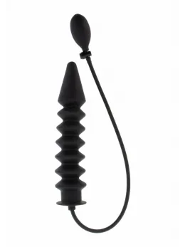 HIDDEN DESIRE Inflatable Ribbed Plug Expert Silicone Black Large