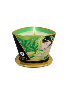 Shunga Massage Candle Green Tea 170ml - Aromatic Massage Oil Candle