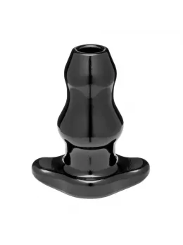 Perfect Fit Double Tunnel Plug Large Black - Innovative Hollow Design, 11.4 cm