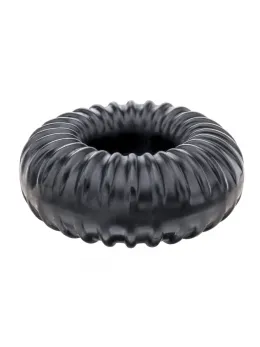 Perfect Fit Ribbed Ring Black - Flexible SilaSkin Comfort Ring
