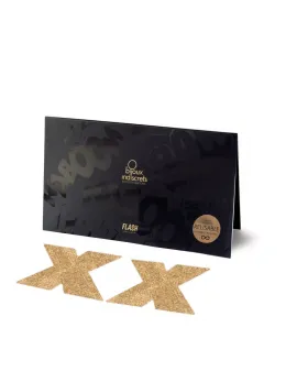 Bijoux Indiscrets Flash Cross Gold - Decorative Body Art Stickers, Reusable