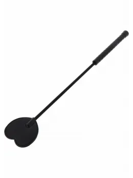Ouch! Crop Whip Heart PU Leather - Precision Sensation Tool, Black