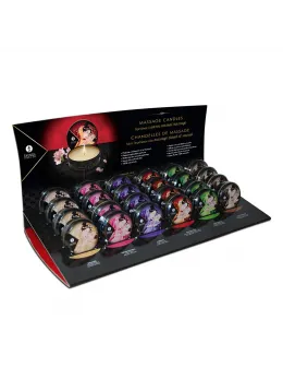 Shunga Massage Candle Display 30 ml - Natural Soy Wax, Set of 24