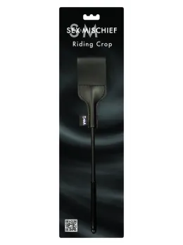 S&M Riding Crop Black Vinyl 43 cm - Durable Compact Model