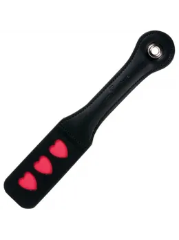Sportsheets Leather Paddle Three Hearts Design Black Premium Quality