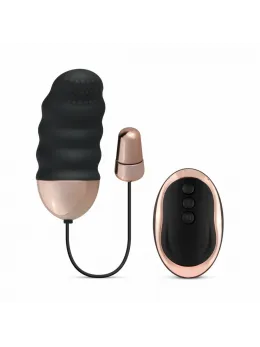 Teazers Ribbed Vibrating Egg Black Wireless Remote 10 Modes