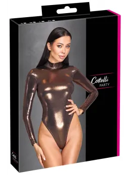 Cottelli PARTY Body Long Sleeve Iridescent Rose-Gold Copper M