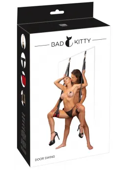 Bad Kitty Door Swing BK-11 - Adjustable Luxury Door System, Black/Red