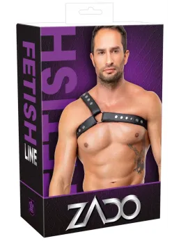 ZADO Men's Leather Harness S-L Adjustable Black Chest Accessory