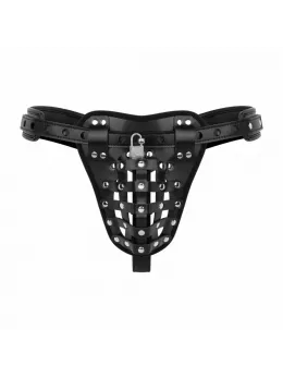 Bedroom Fantasies Chastity Cage Panty Black - Adjustable Harness System