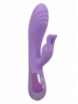 Aura Dual Bunny Vibrator Silicone Waterproof Rechargeable Pink