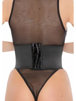 Croco Front Waist Cincher High Gloss Snake Design Adjustable Fit S/M