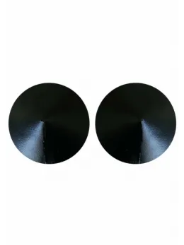 Kinky Diva PU Leather Nipple Covers Reusable Adhesive Black Pasties