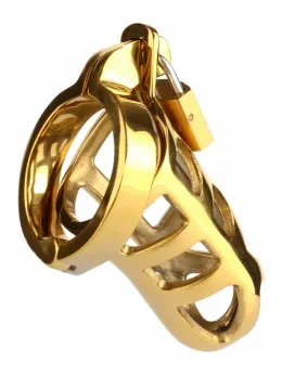 Mr. Steel Chastity Cage Gold - Secure Stainless Steel System, Adjustable