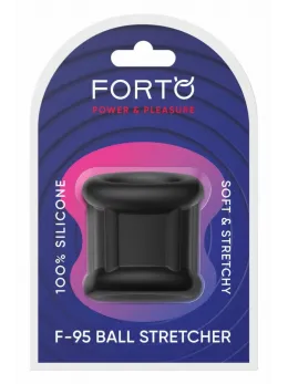 FORTO F-95 Tubular Silicone Ball Stretcher Black - Flexible Anatomical Design